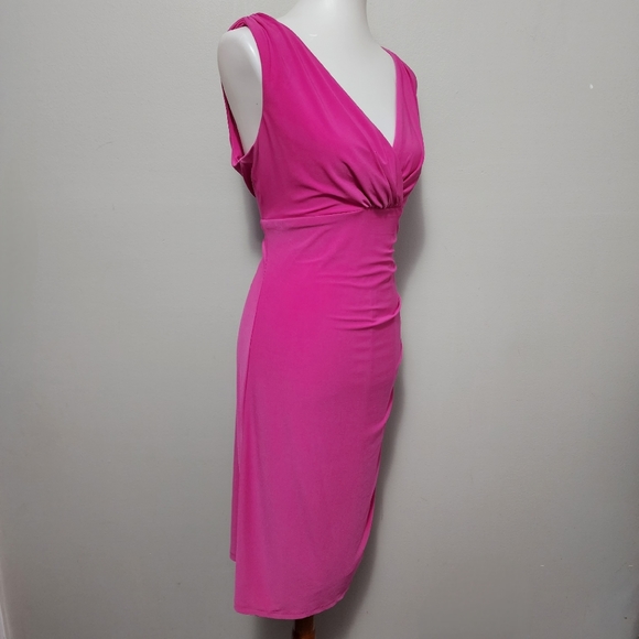 American Living Pink Ruched Surplice Sheath Dress Size 16 - Picture 2 of 7